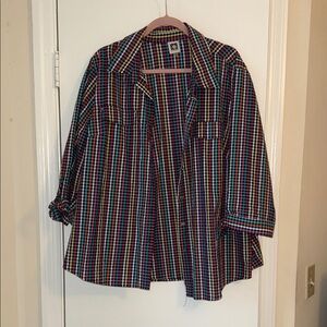 Anne Klein Multicolor Plaid Shirt